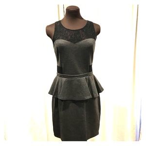 Kensie Grey and Black Lace Dress